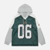 Concert Outfit Faux Two-Piece Contrast Color Stitching Hoodie
