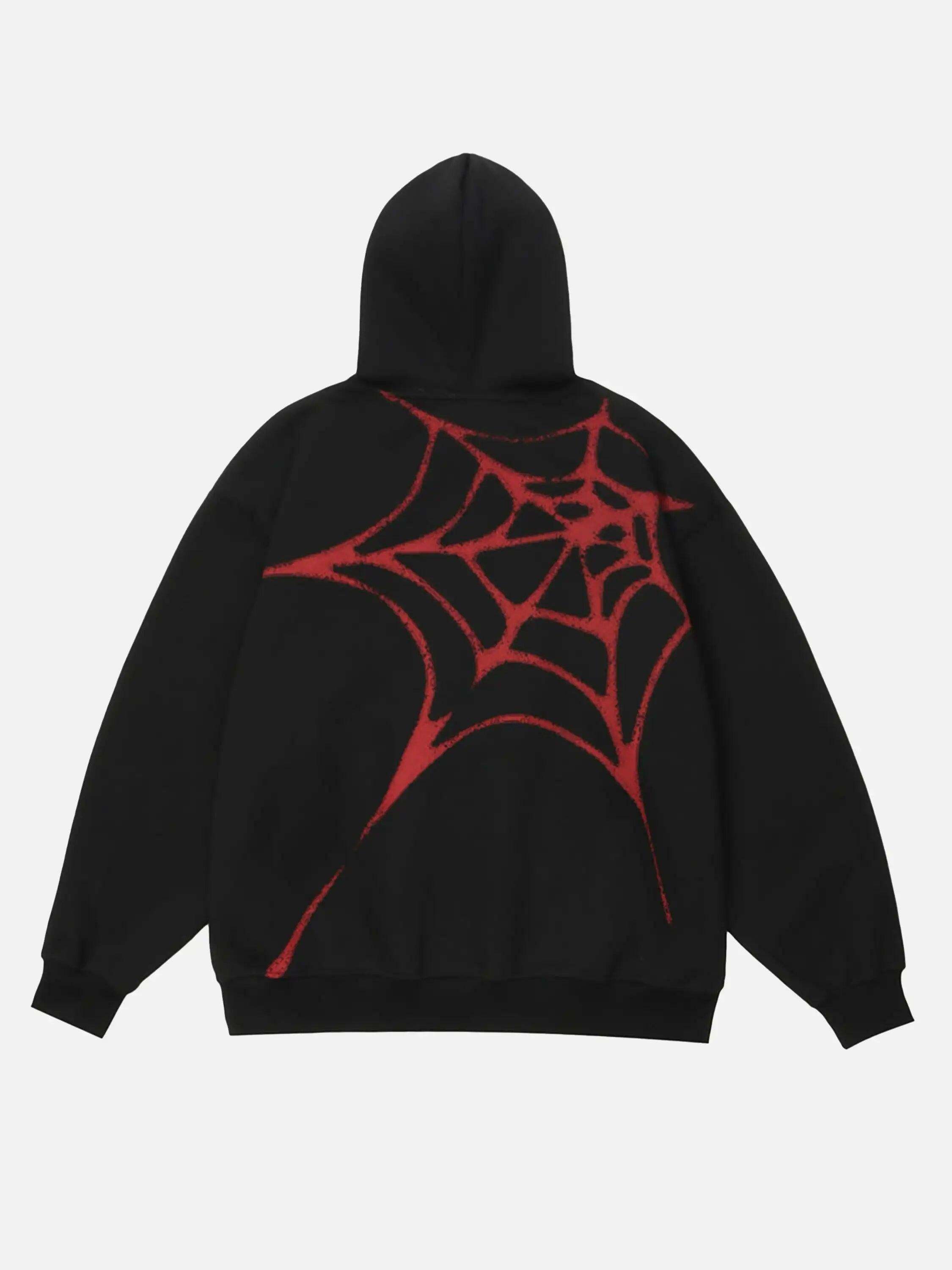 Concert Outfit Flocked Spider Hoodie