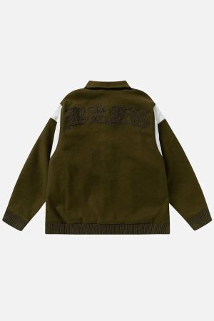 Concert Outfit Flocking Letters Tweed Varsity Jacket