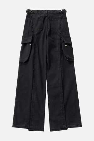 Concert Outfit Fringe Multiple Pockets Jeans