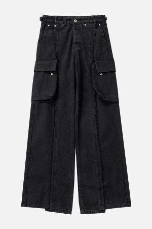 Concert Outfit Fringe Multiple Pockets Jeans