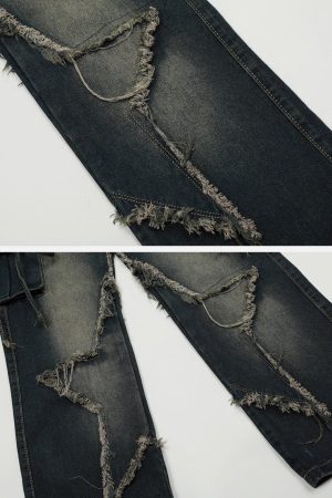 Concert Outfit Fringe Star Washed Jeans