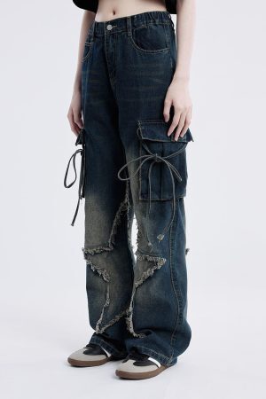Concert Outfit Fringe Star Washed Jeans