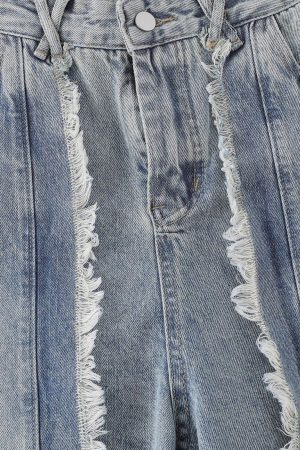 Concert Outfit Fringe Washed Jeans