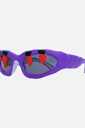 Concert Outfit Fun Carrot-Embellished Sunglasses