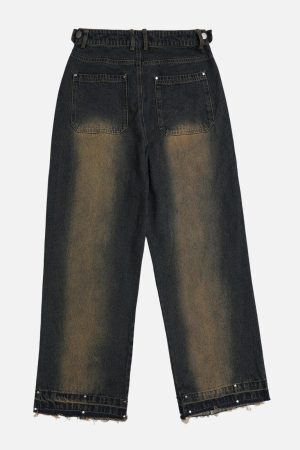 Concert Outfit Gradient Raw Edge Jeans
