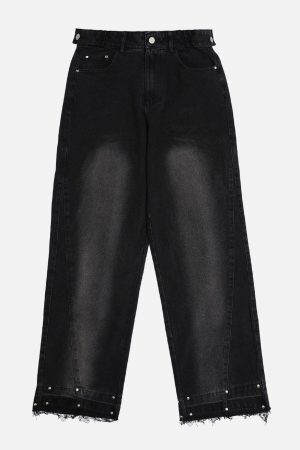 Concert Outfit Gradient Raw Edge Jeans