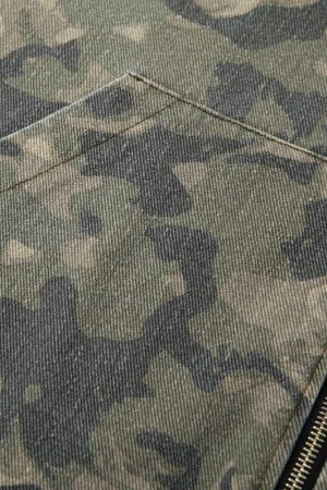 Concert Outfit Graffiti Camouflage Patchwork Hooded Jacket