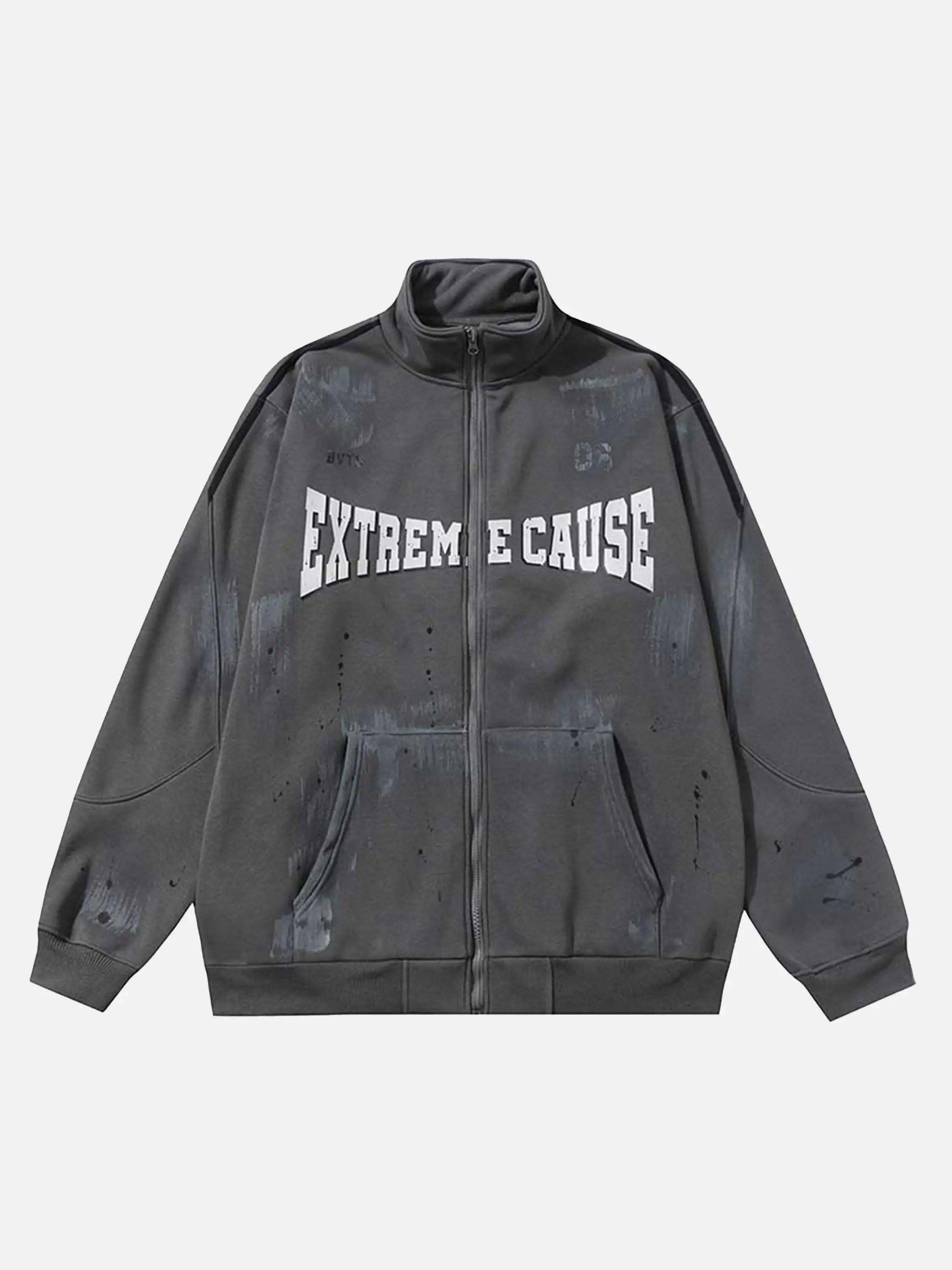 Concert Outfit Graffiti Dot Pattern Print Jacket
