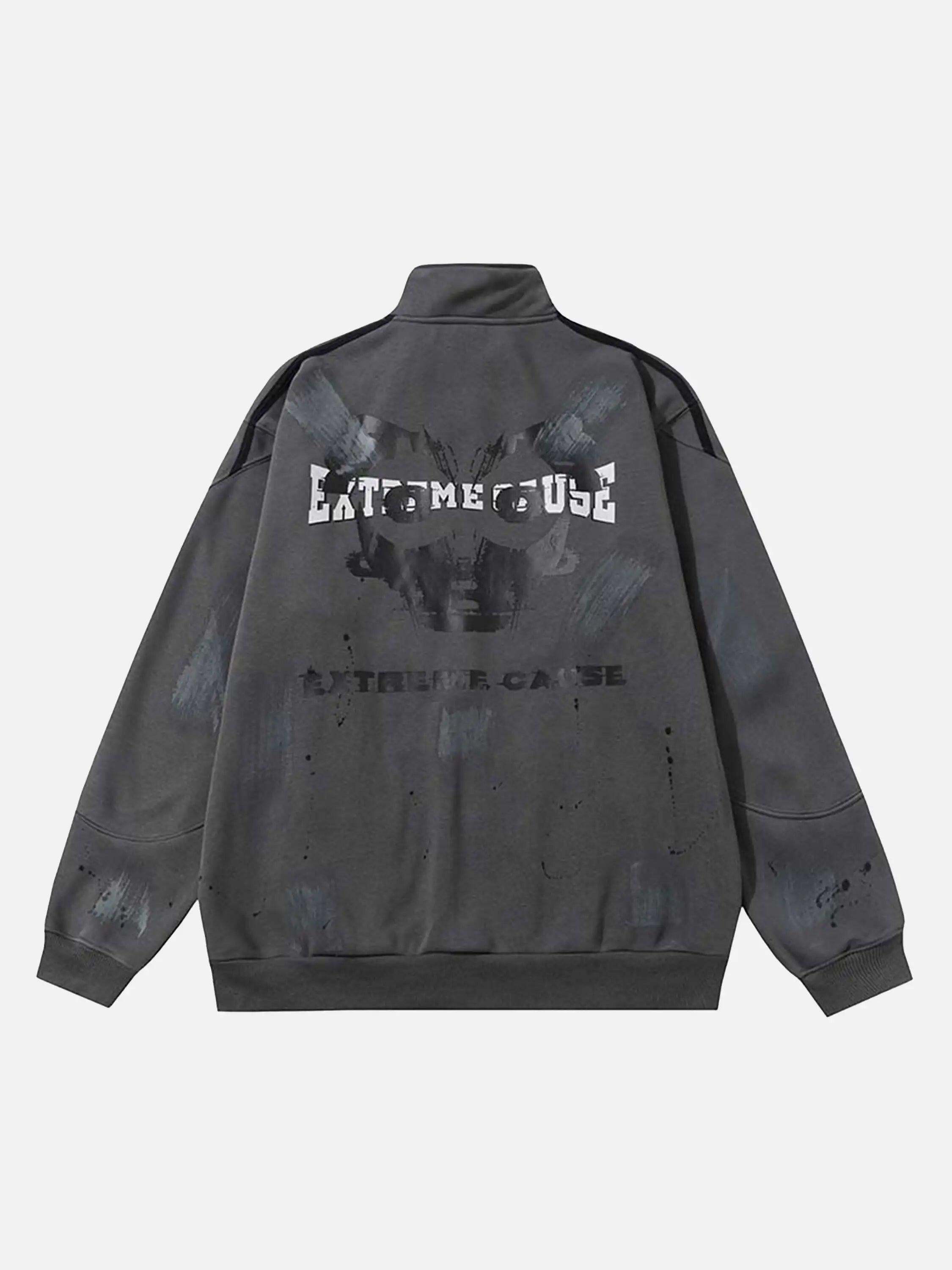 Concert Outfit Graffiti Dot Pattern Print Jacket