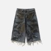 Concert Outfit Graffiti Fringe Jorts