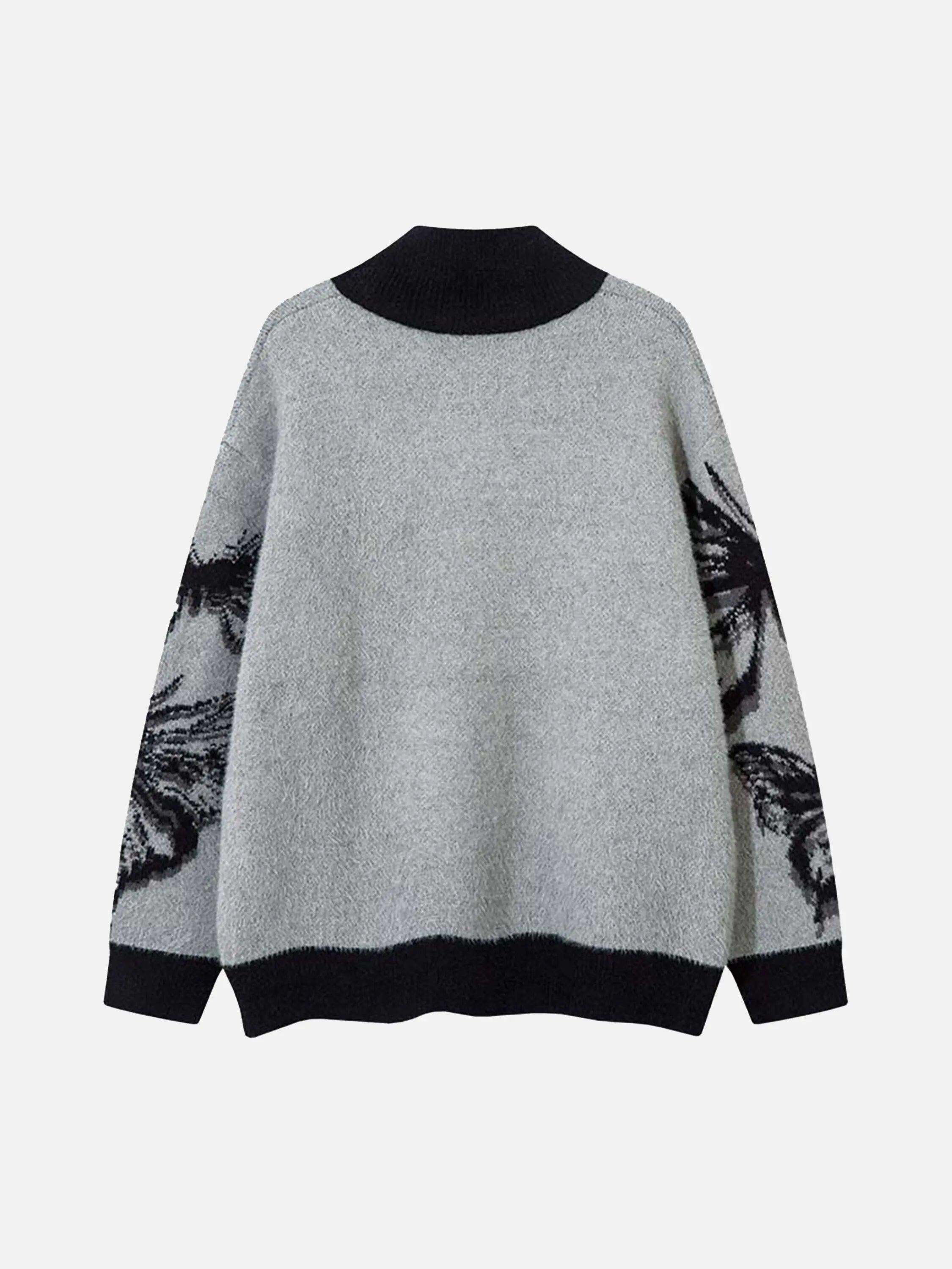 Concert Outfit Hand-Painted Butterfly Mohair Jacquard Cardigan
