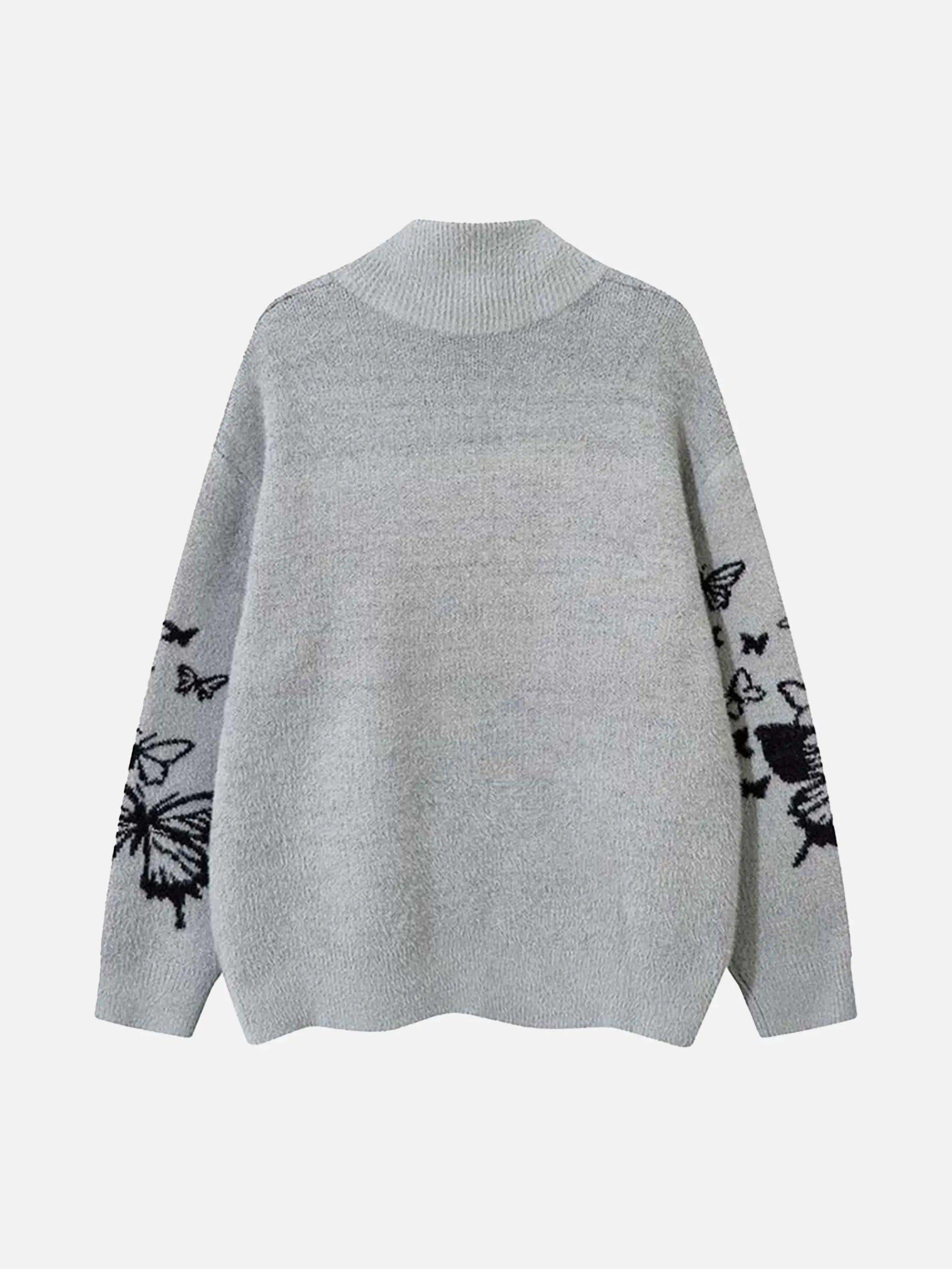Concert Outfit Hand-Painted Slogan Butterfly Jacquard Cardigan