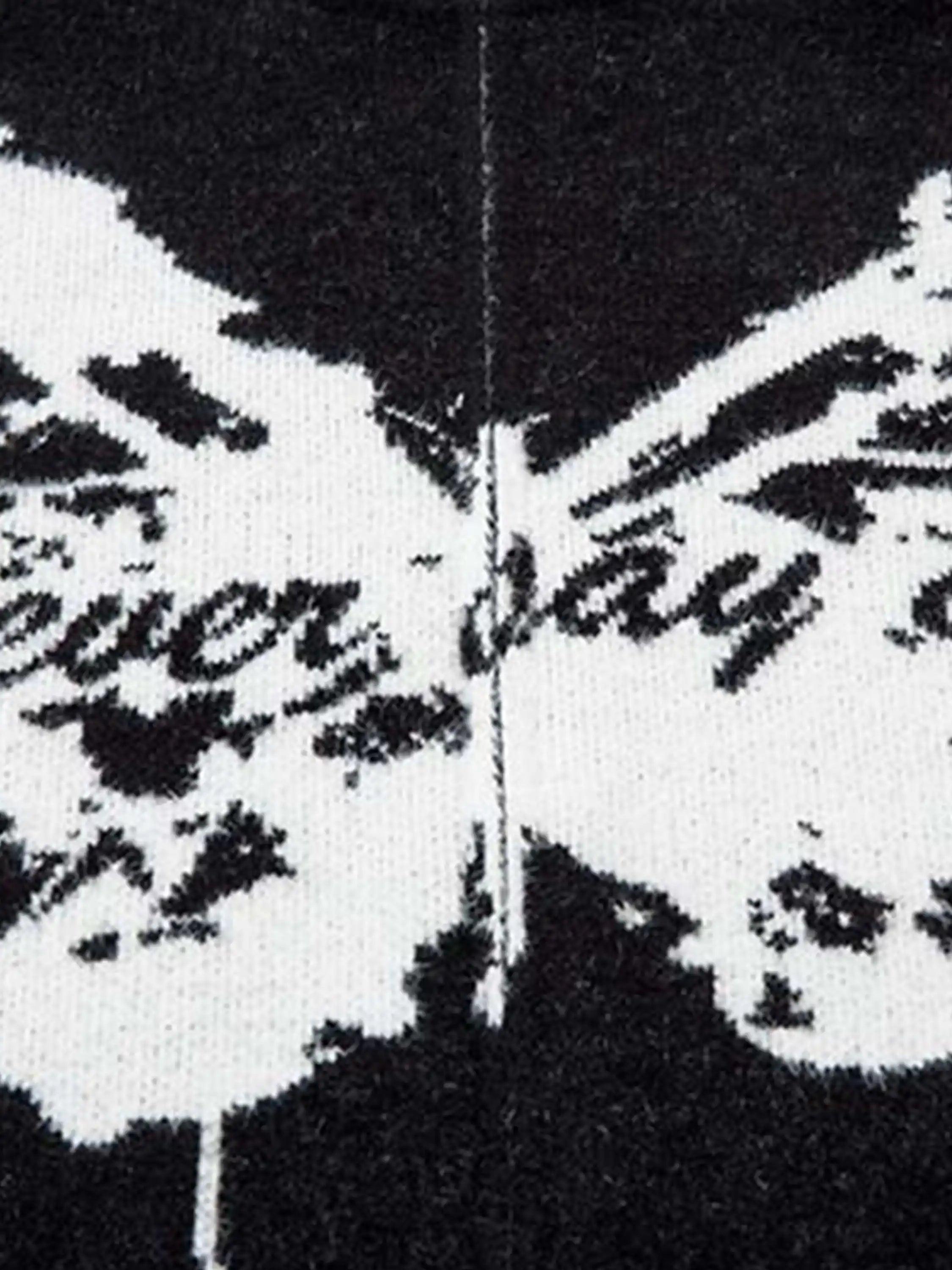 Concert Outfit Hand-Painted Slogan Butterfly Jacquard Cardigan