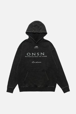 Concert Outfit Heavy Washed Print Fleece Hoodie