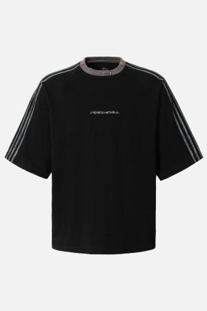 Concert Outfit Heavy Washed Street Metal Collar T-Shirt