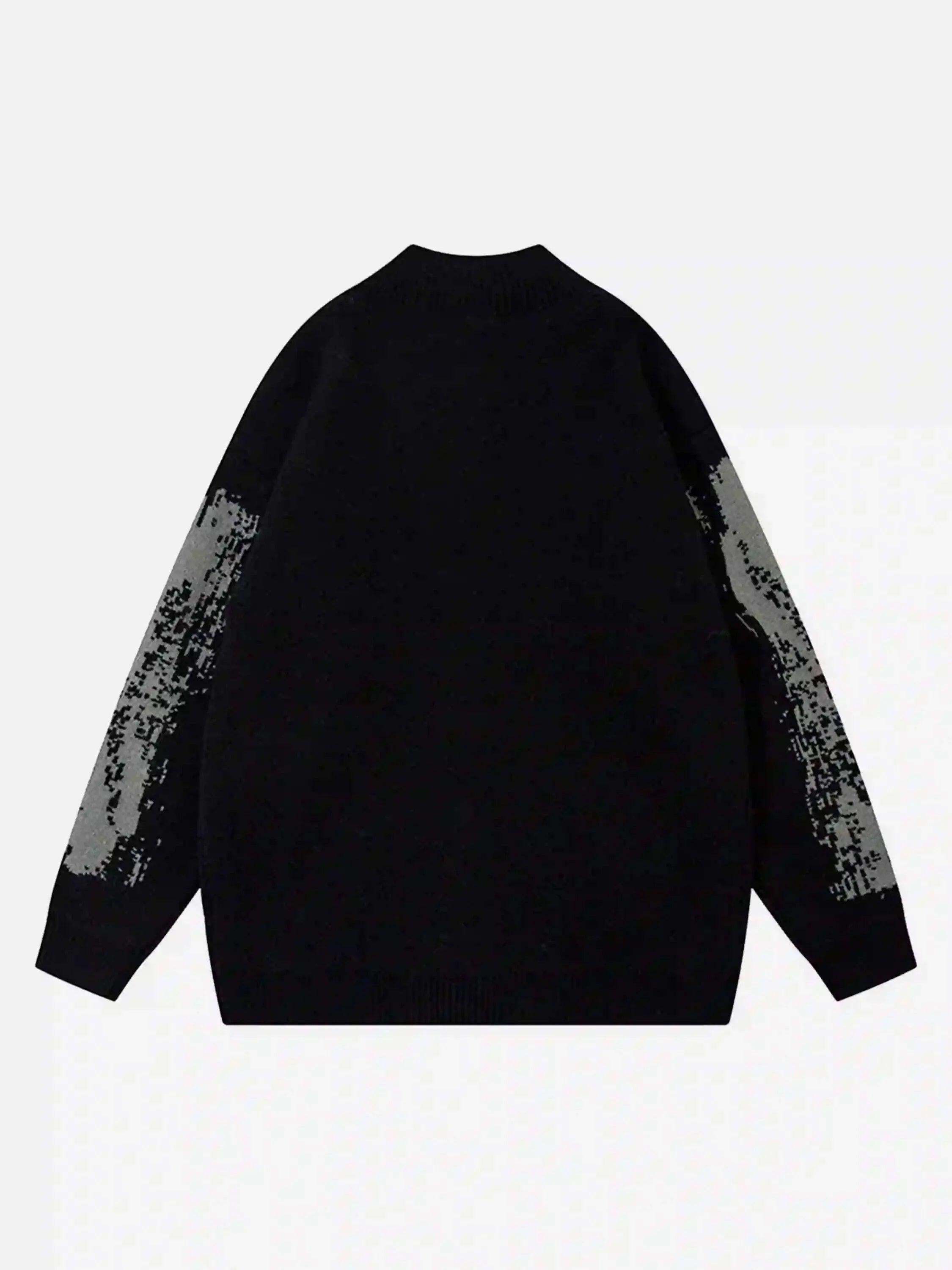 Concert Outfit High Street Abstract Pattern Zipper Stand Collar Cardigan