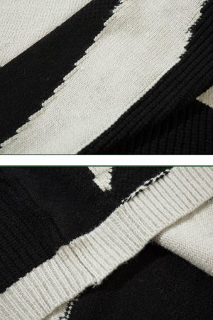 Concert Outfit High Street High-Neck Spiral Jacquard Sweater