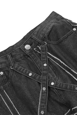 Concert Outfit High Street Hip-Hop Spider Web Denim Pants