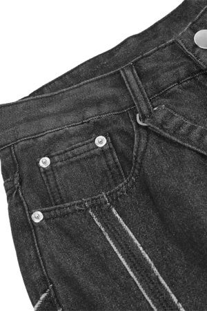 Concert Outfit High Street Hip-Hop Spider Web Denim Pants