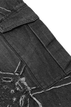 Concert Outfit High Street Hip-Hop Spider Web Denim Pants