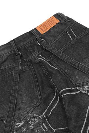 Concert Outfit High Street Hip-Hop Spider Web Denim Pants