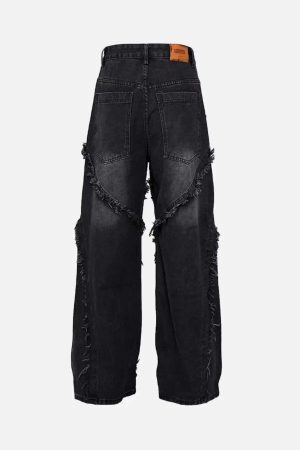 Concert Outfit High Street Hip Hop Washed Distressed Jeans