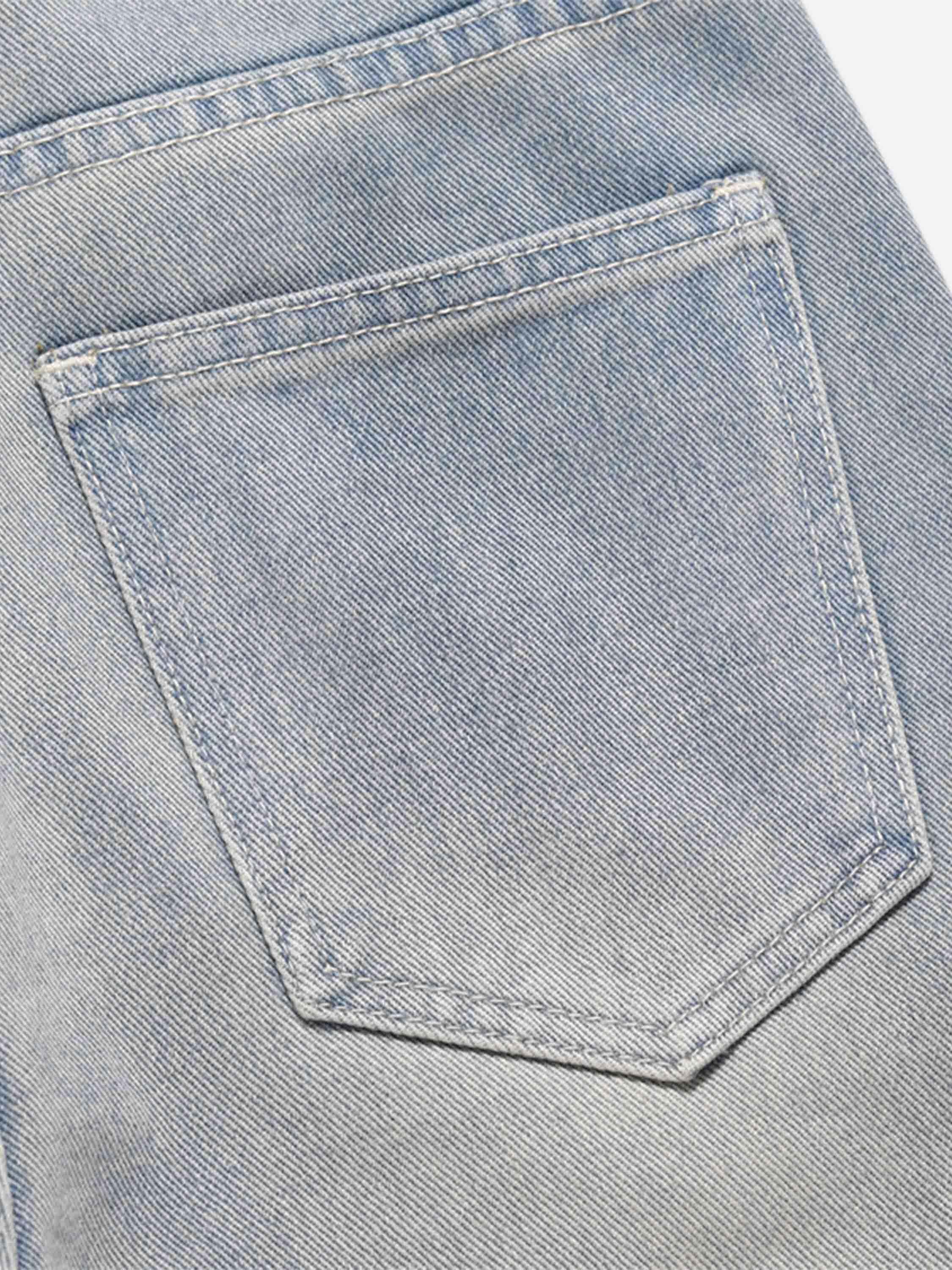 Concert Outfit High Street Hip-Hop Zipper Straight Jeans