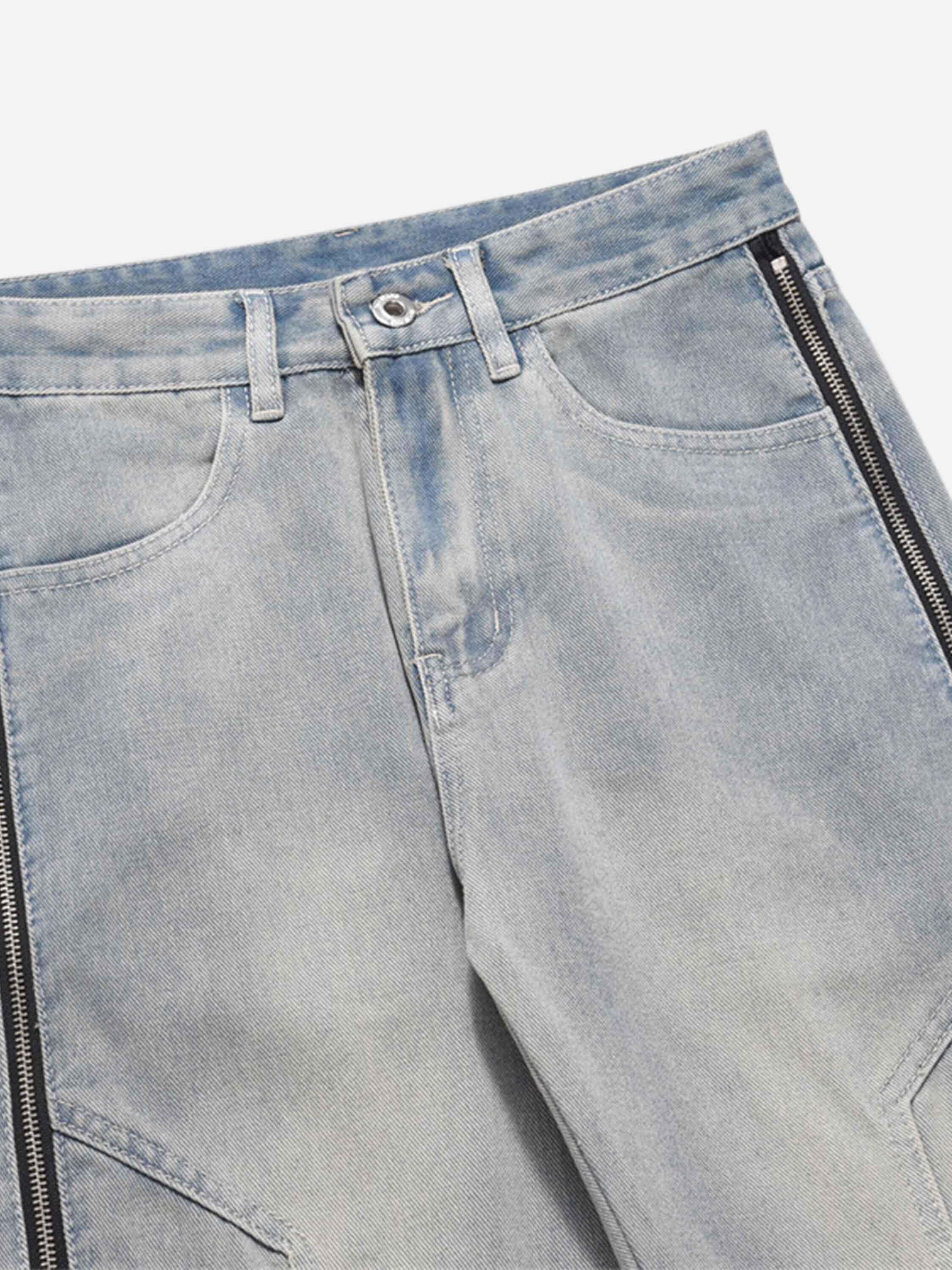 Concert Outfit High Street Hip-Hop Zipper Straight Jeans