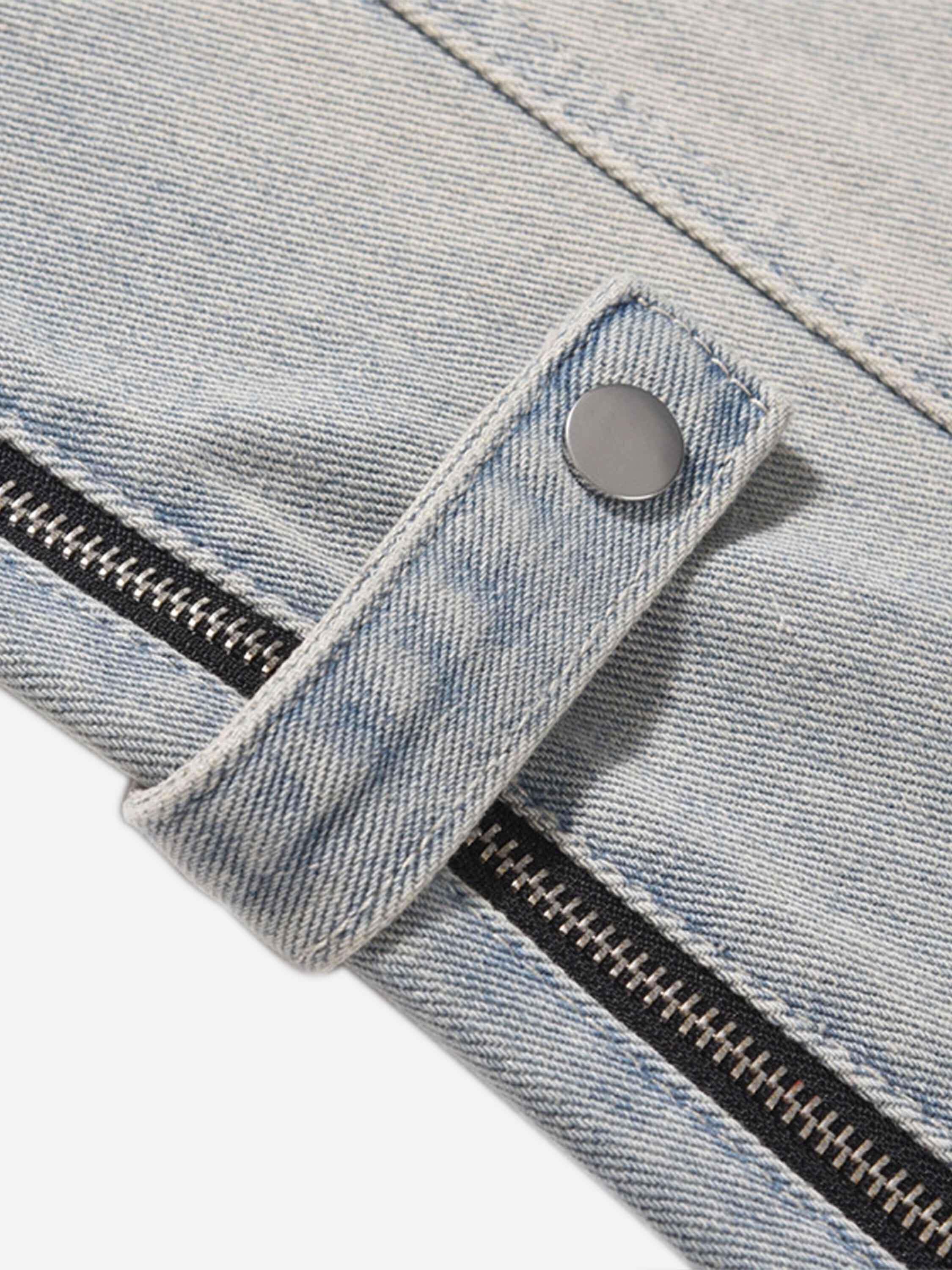 Concert Outfit High Street Hip-Hop Zipper Straight Jeans