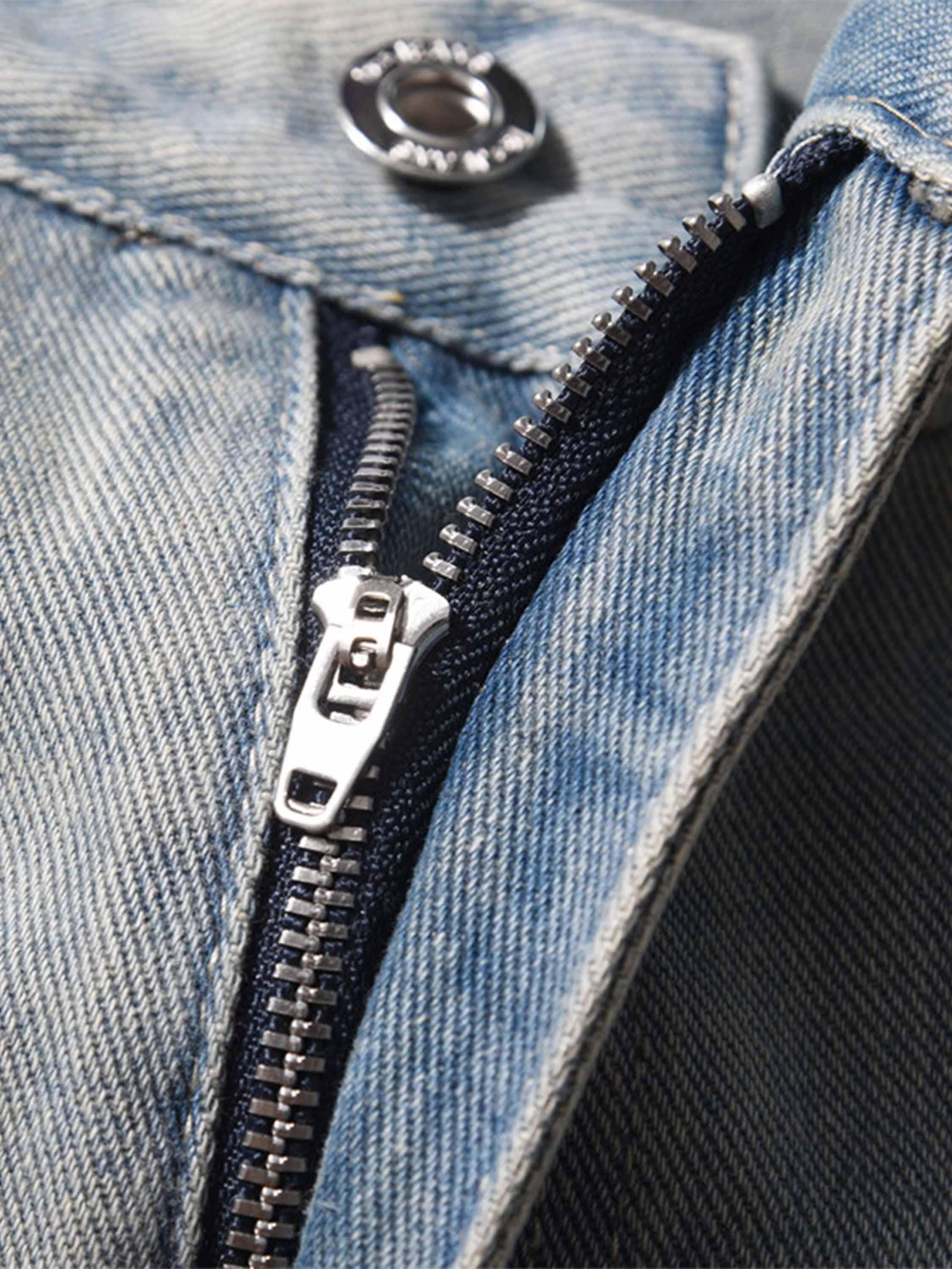Concert Outfit High Street Hip-Hop Zipper Straight Jeans