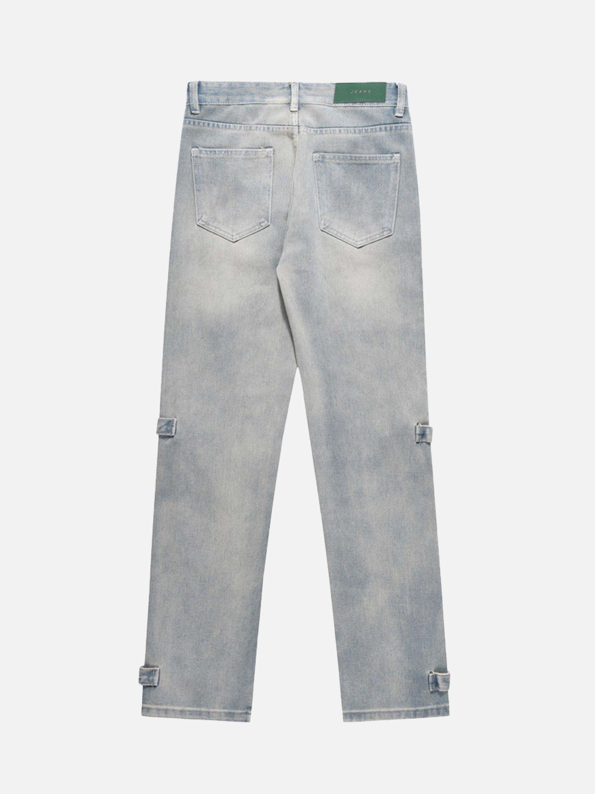 Concert Outfit High Street Hip-Hop Zipper Straight Jeans