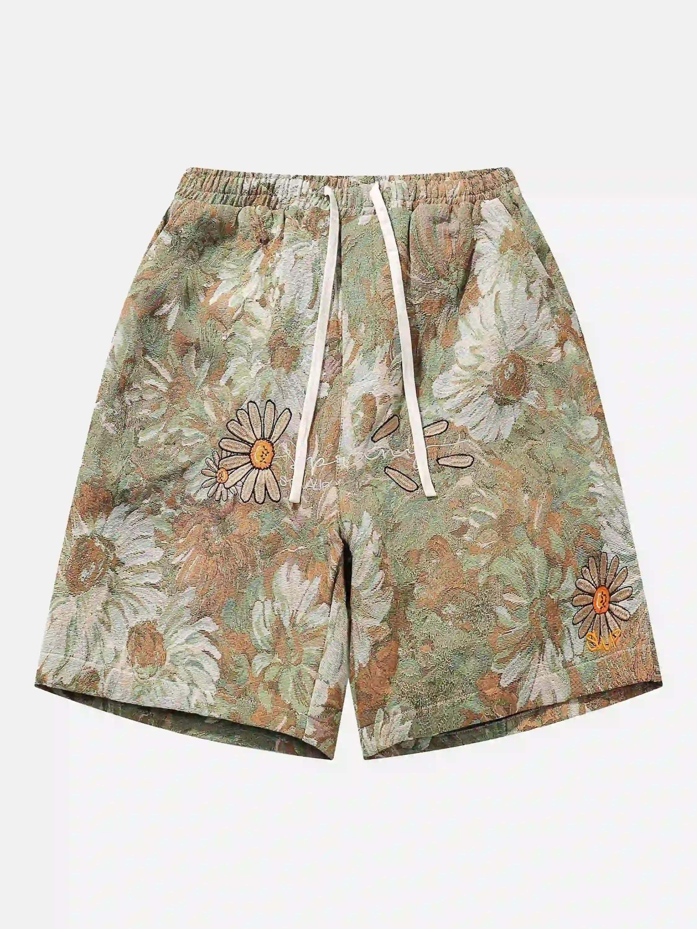 Concert Outfit High Street Jacquard Embroidery Shorts