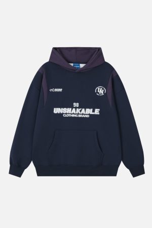 Concert Outfit High Street Letter Print Collision Color Hoodie