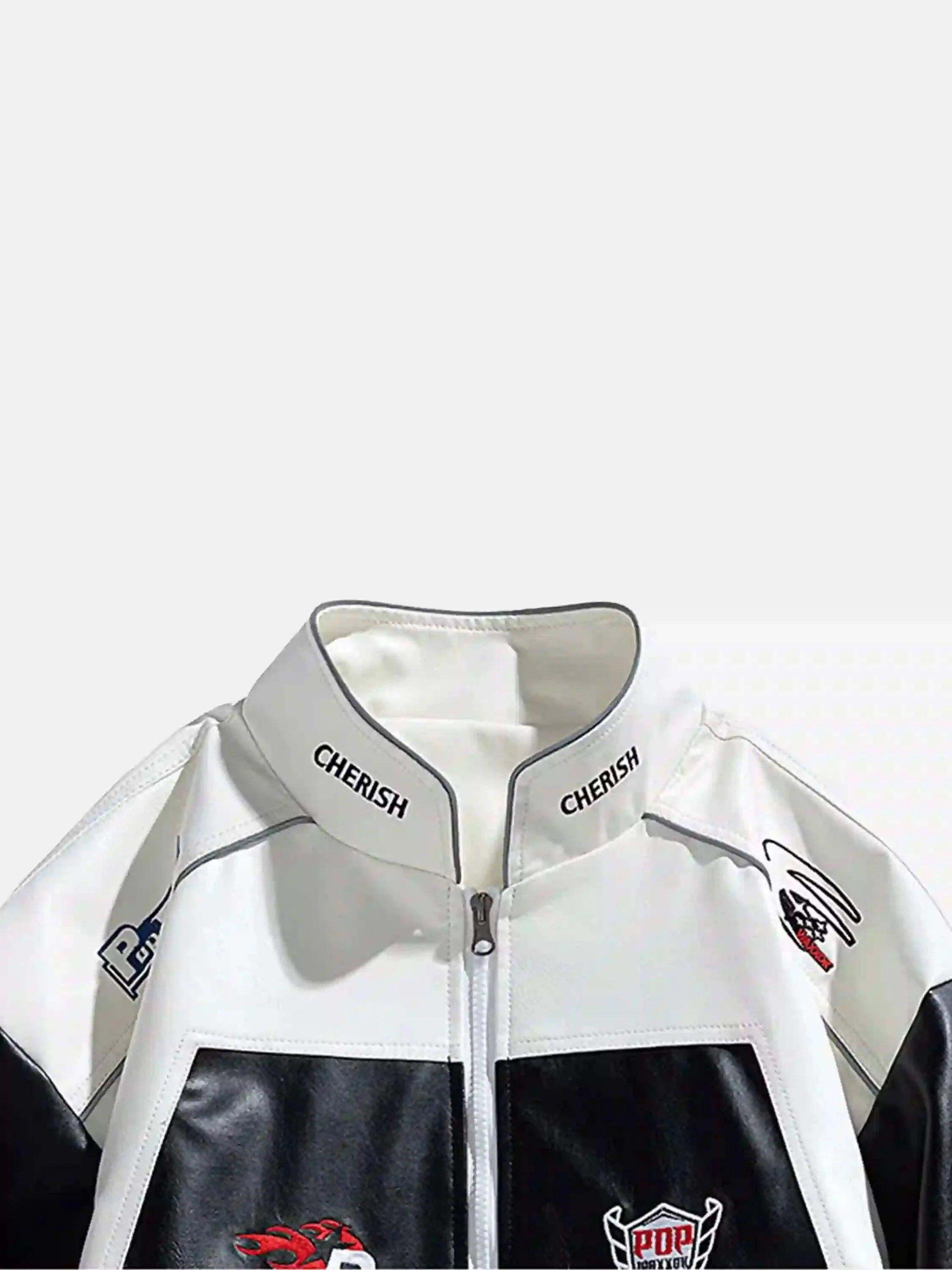 Concert Outfit High Street Splicing Racing Baseball Jacket