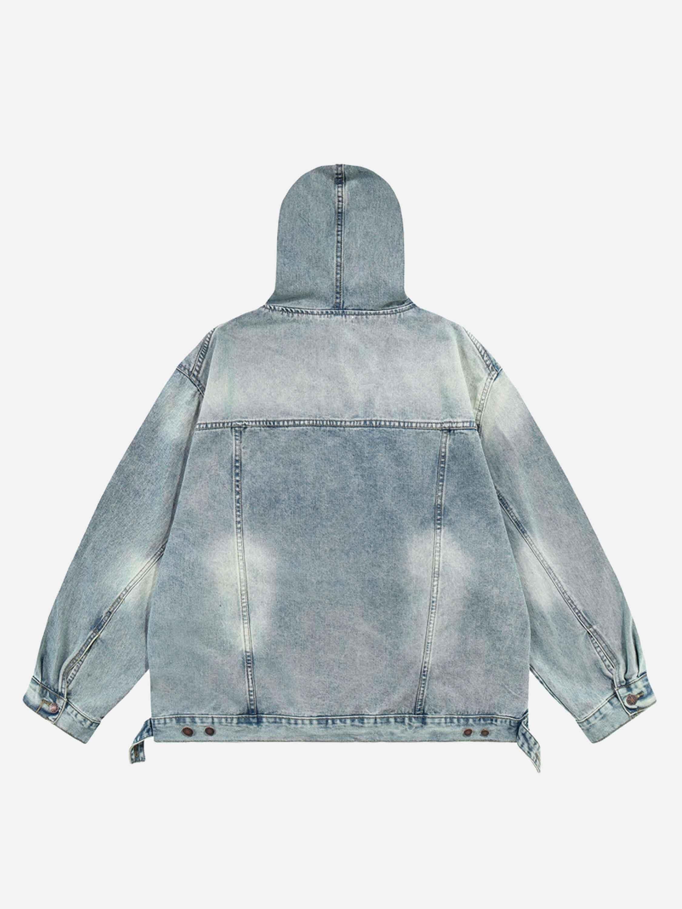 Concert Outfit High Street Washed Denim Hoodie
