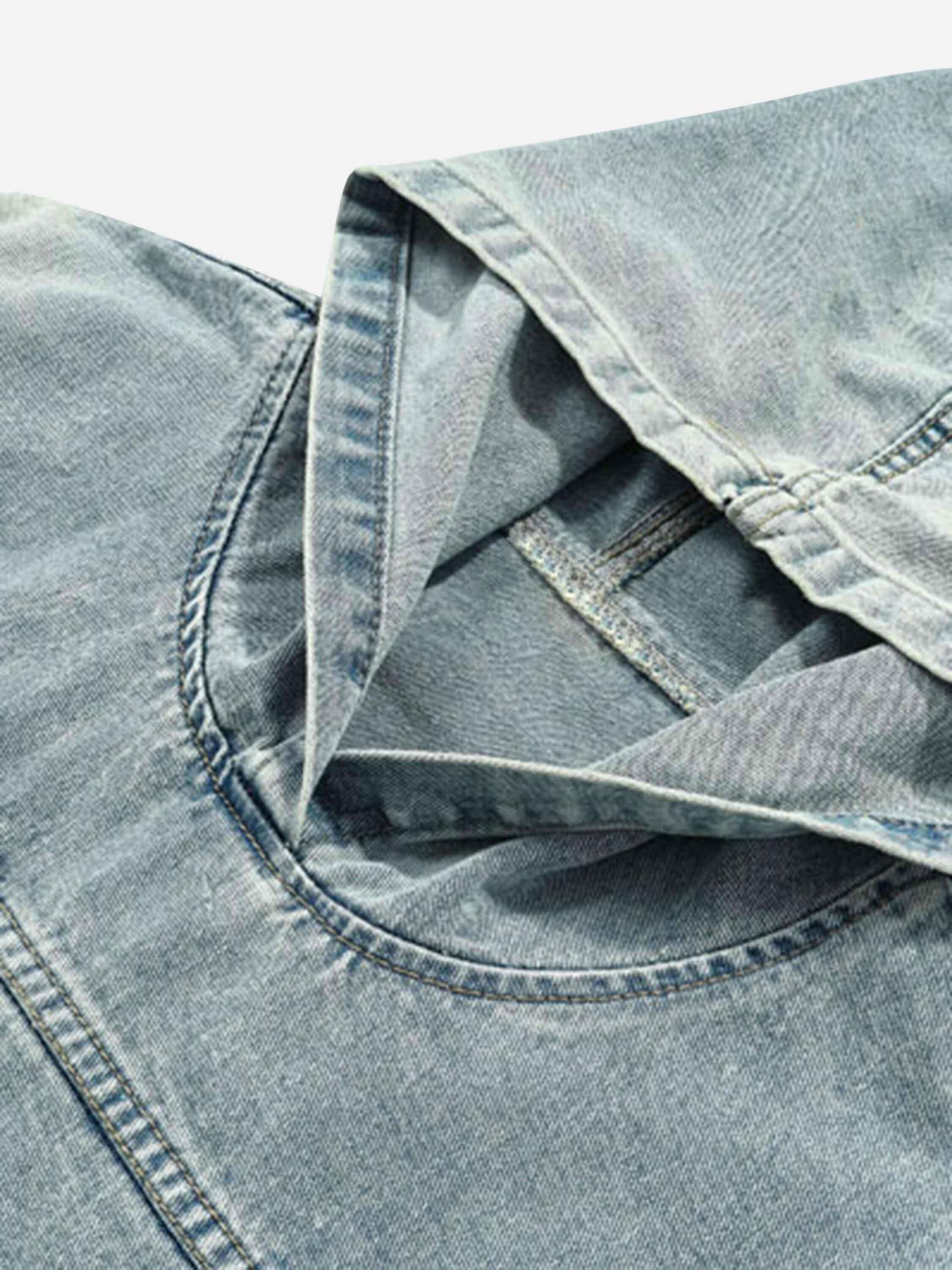 Concert Outfit High Street Washed Denim Hoodie