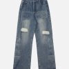 Concert Outfit High Street Washed Ripped Jeans