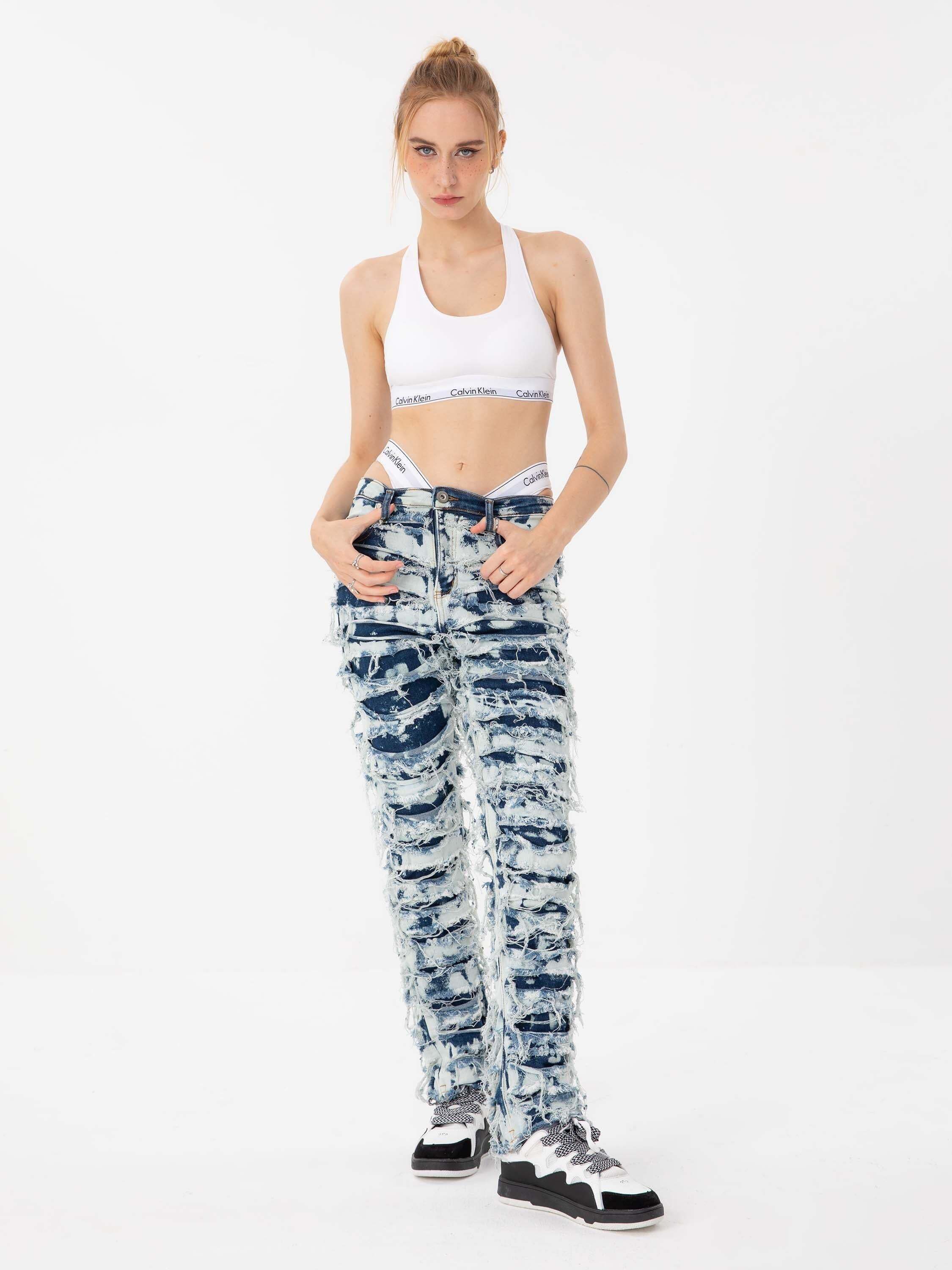 Concert Outfit High Street Washed Slim Fit Jeans