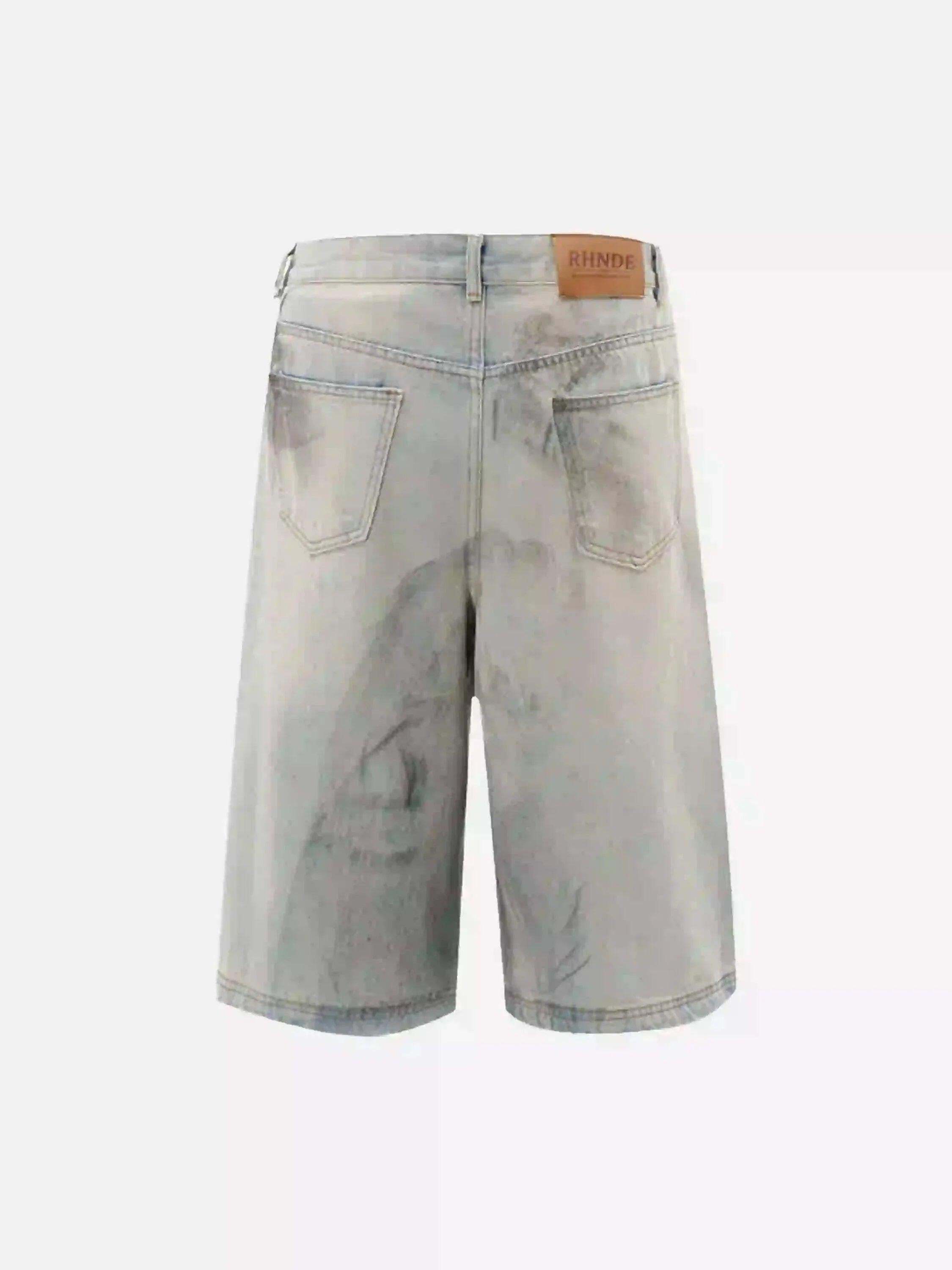 Concert Outfit High Street Yellow Mud Dyed Denim Shorts