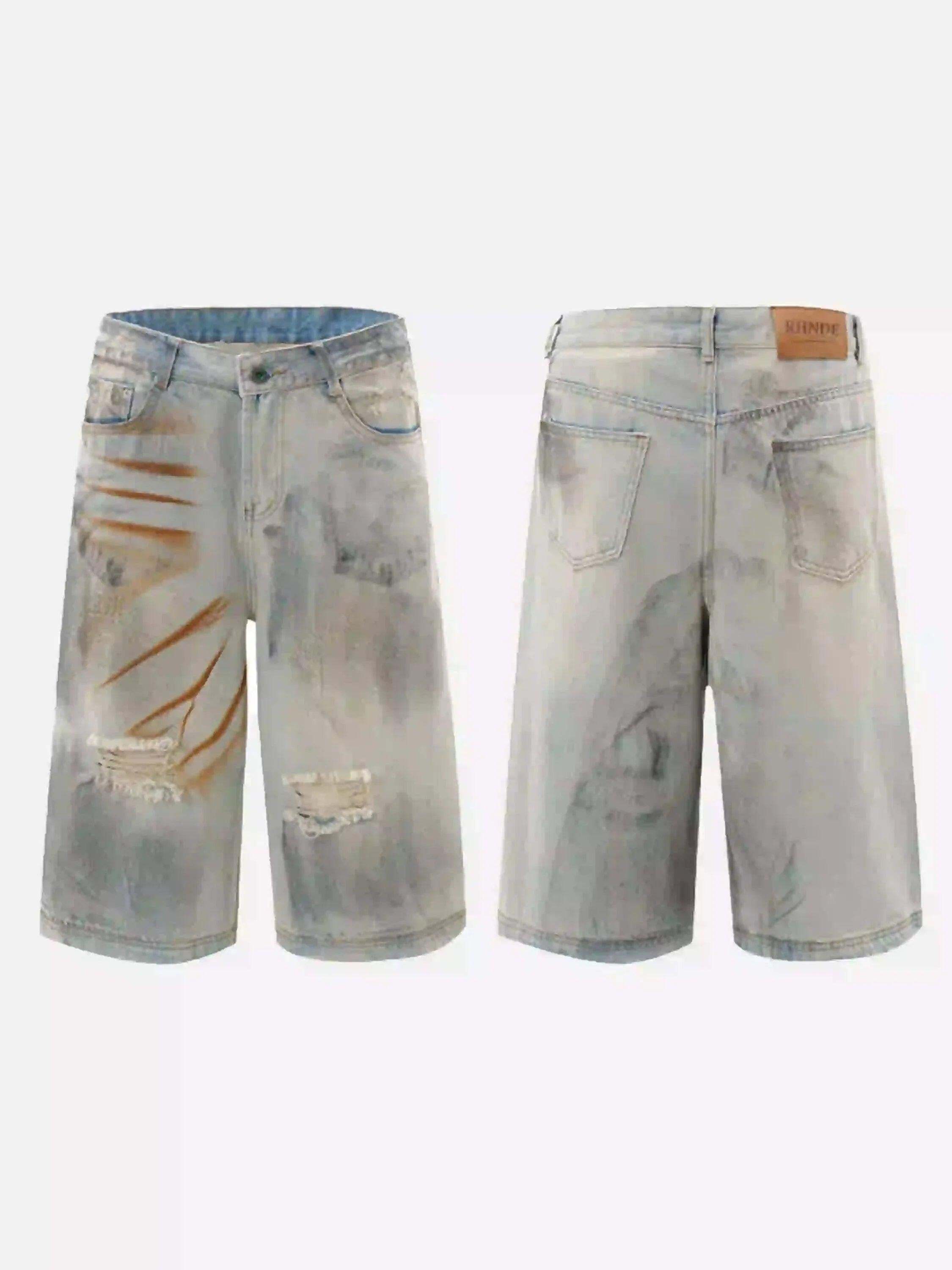 Concert Outfit High Street Yellow Mud Dyed Denim Shorts