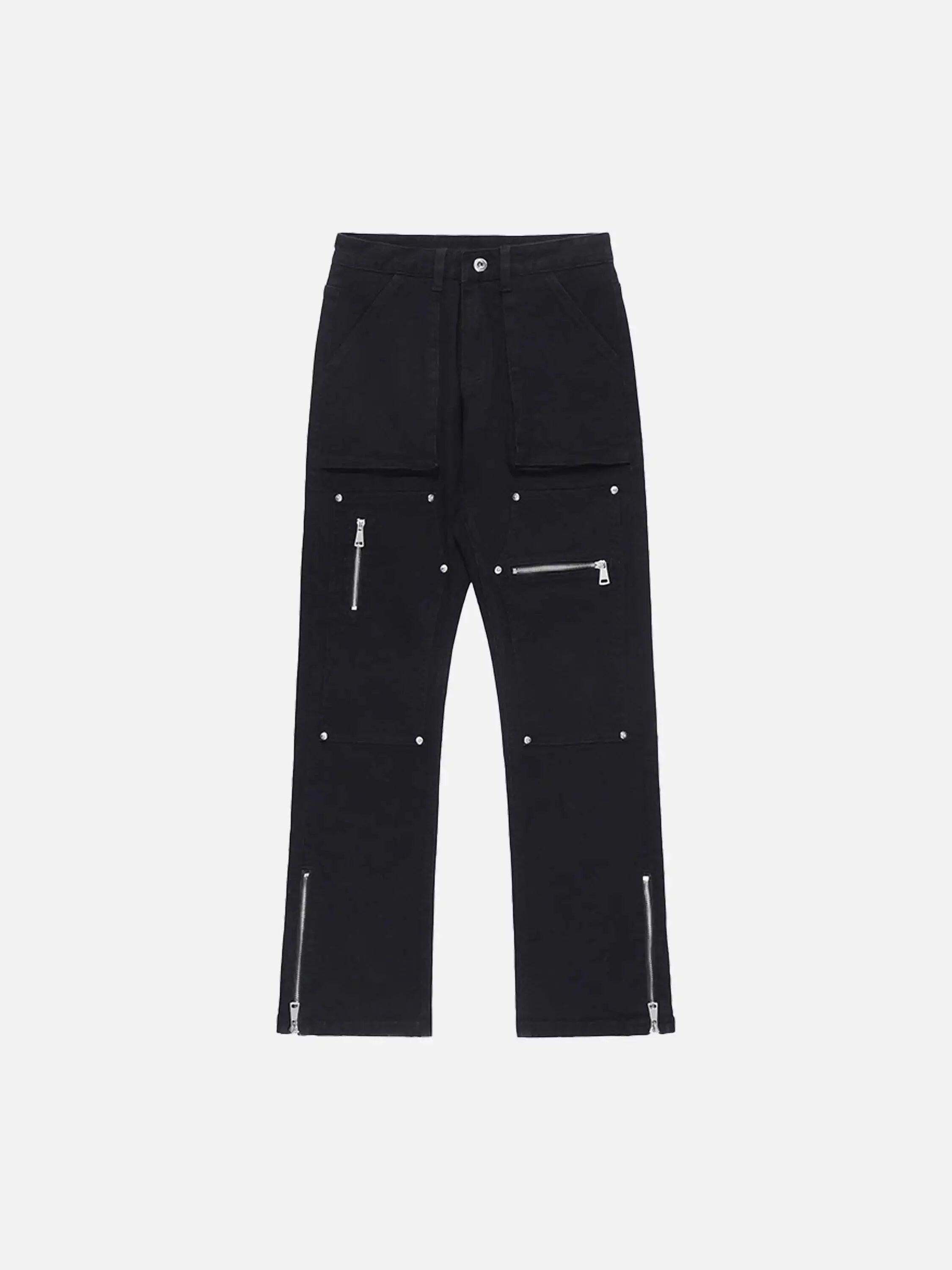 Concert Outfit High Street Zipper Niche Design Straight Pants
