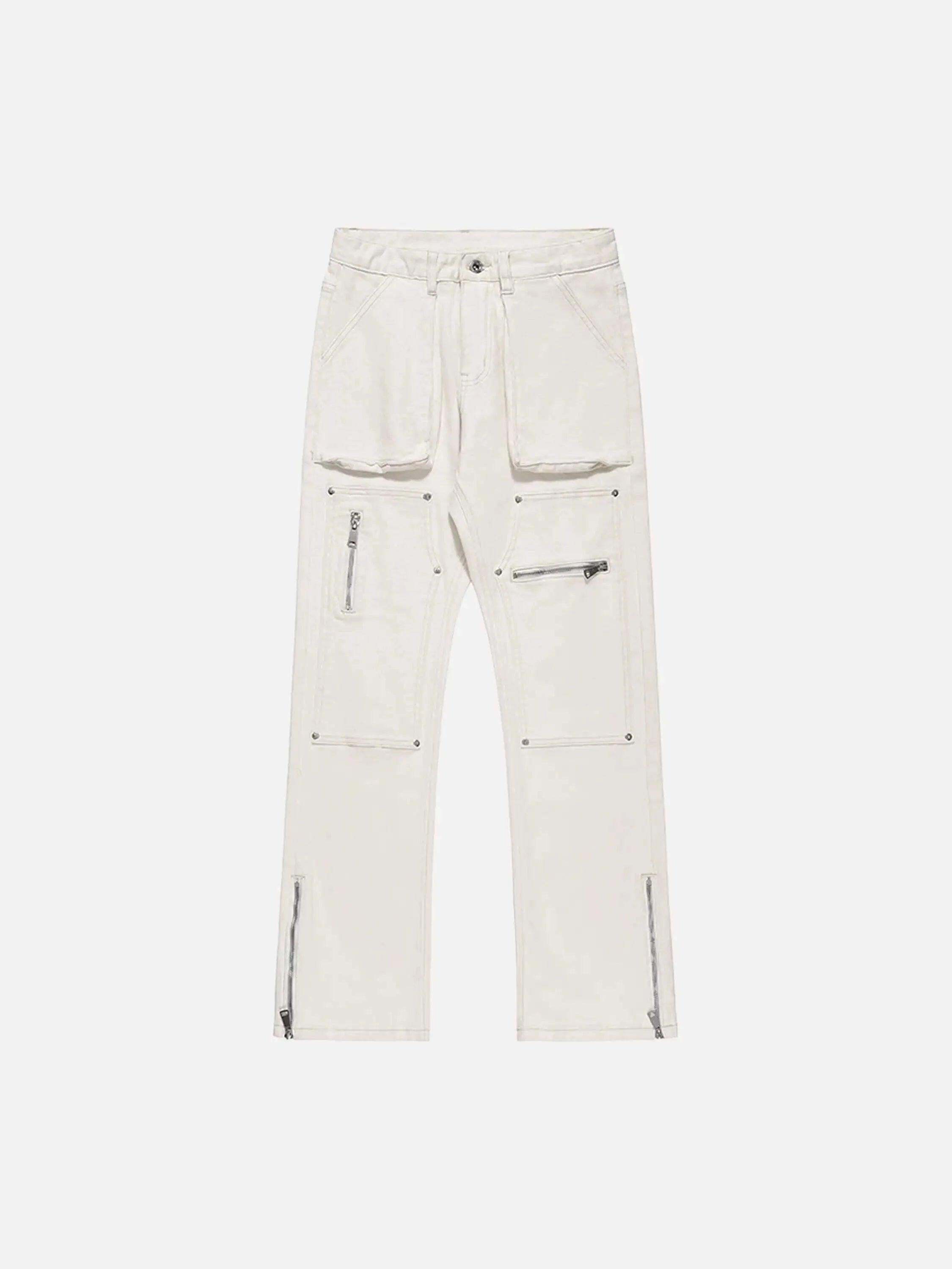 Concert Outfit High Street Zipper Niche Design Straight Pants