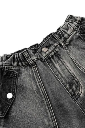 Concert Outfit High-Waisted Multi-Pocket Denim Cargo Shorts