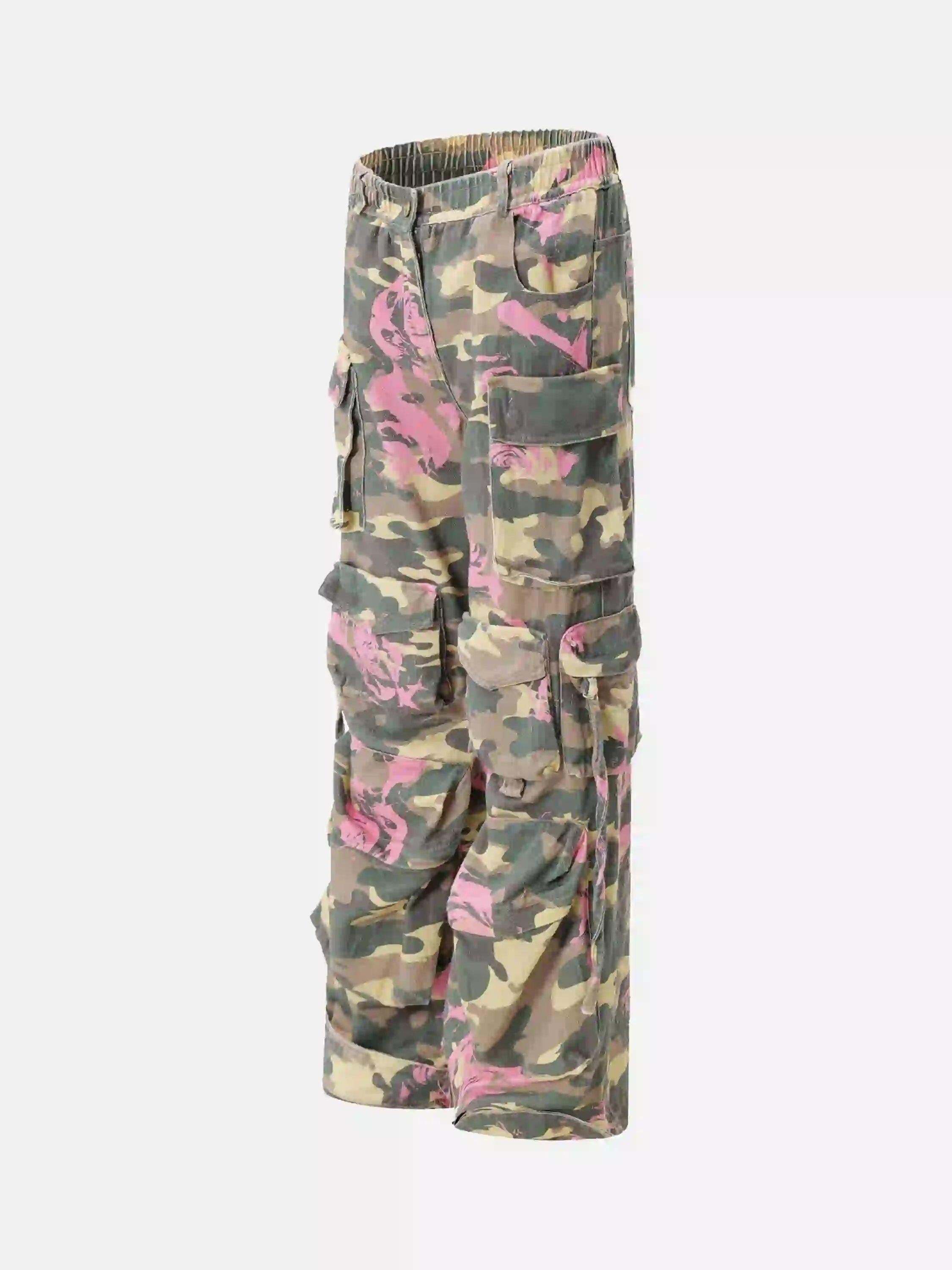 Concert Outfit Hip-Hop Camouflage Cargo Pants with Multi-Pockets