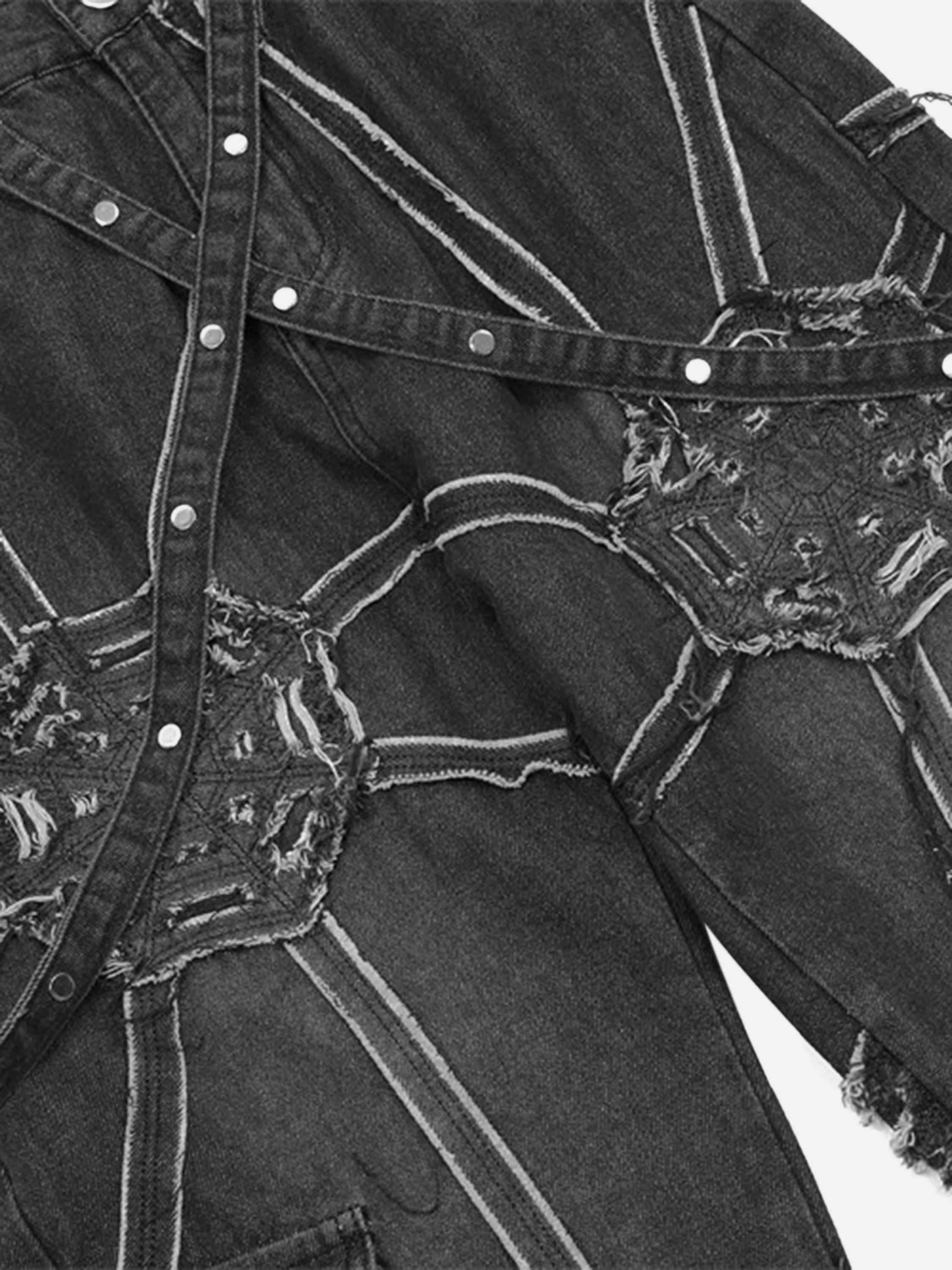 Concert Outfit Hip-Hop High Street Spider Web Jeans