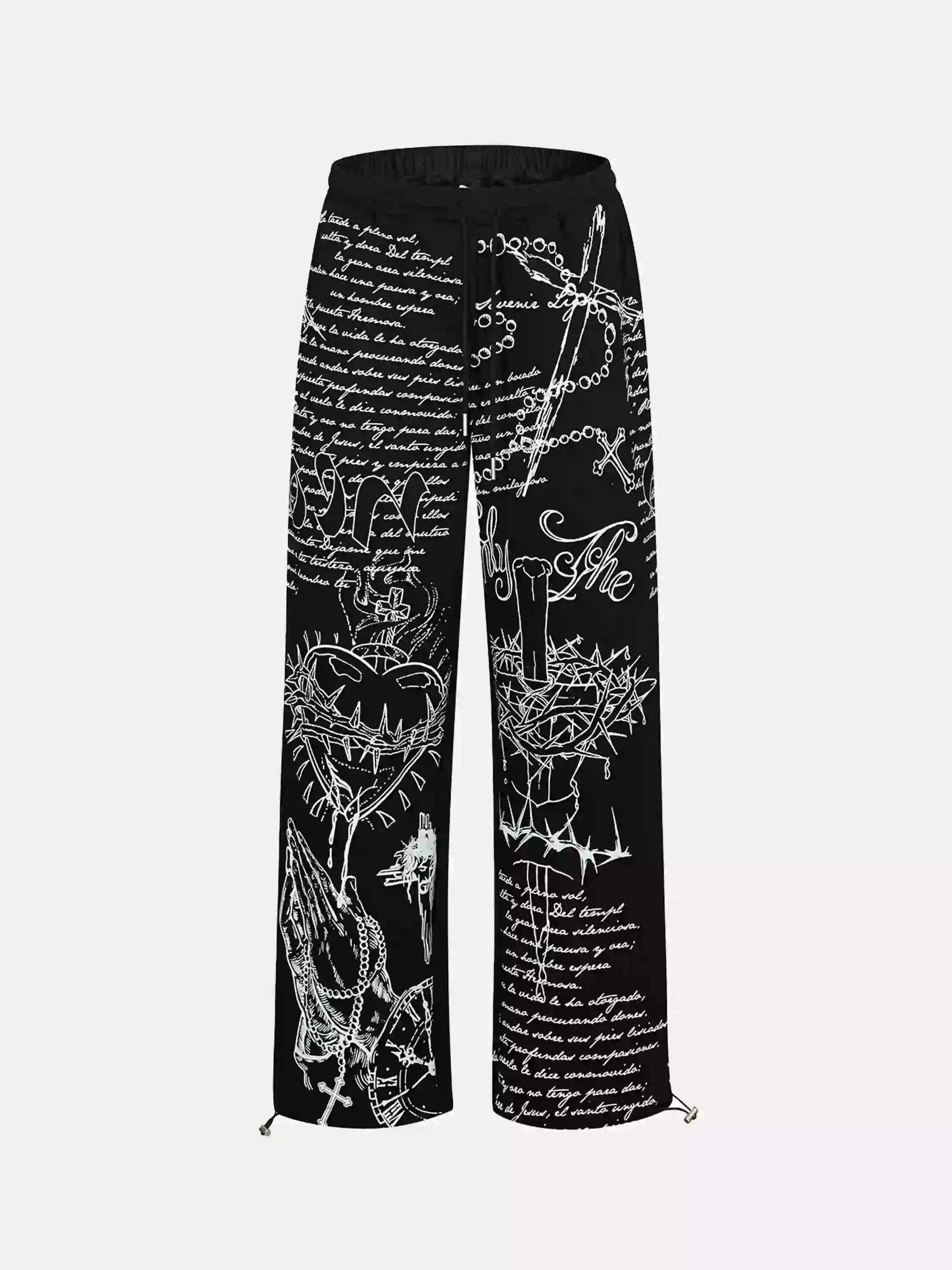 Concert Outfit Hip-Hop Street Print Casual Pants