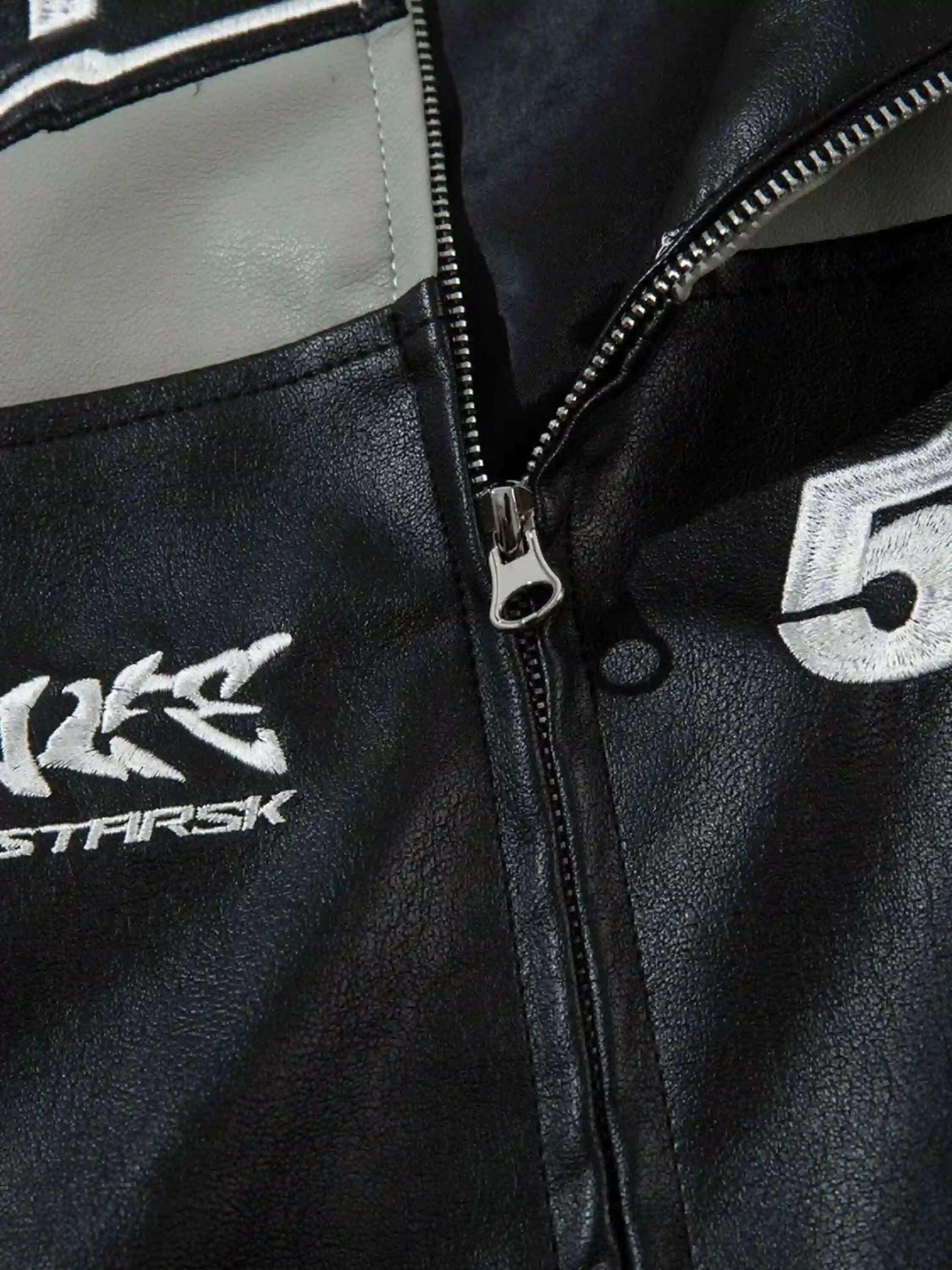 Concert Outfit Hip-Hop Street Style Stitching Pu Motorcycle Jacket