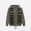 Concert Outfit Hollow Hole Zipper Hoodie