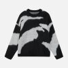 Concert Outfit Irregular Contrasting Color Sweater